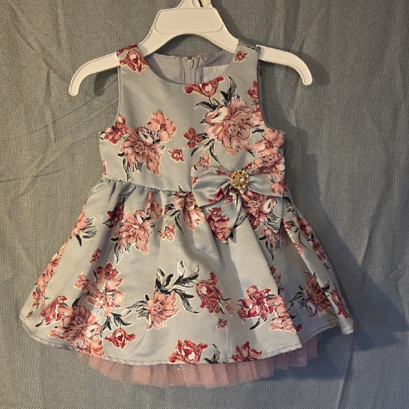 Rare Editions | Dresses | Rare Editions Pink Floral Dress With Bow ...